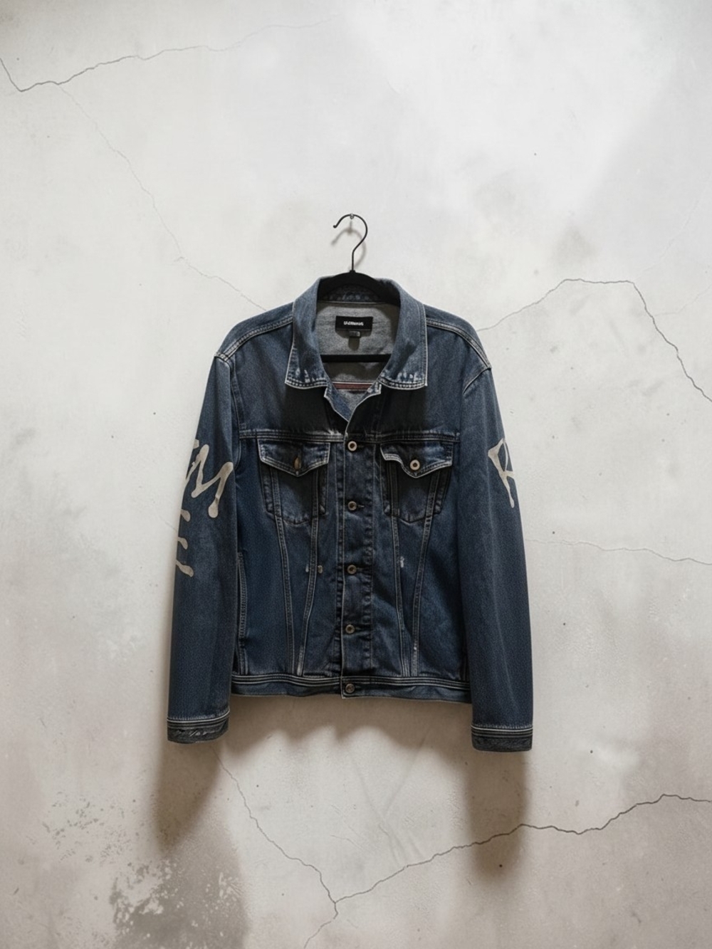 Diesel Ha(u)te Couture Denim Jacket XL Not Cool Anymore Graffiti Print Oversized - Picture 2 of 7